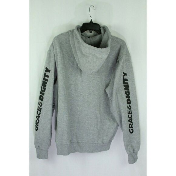 Divided by H&M Hoodie Sweatshirt Jacket Full Zip GRACE & DIGNITY Gray Womens L - Picture 6 of 7